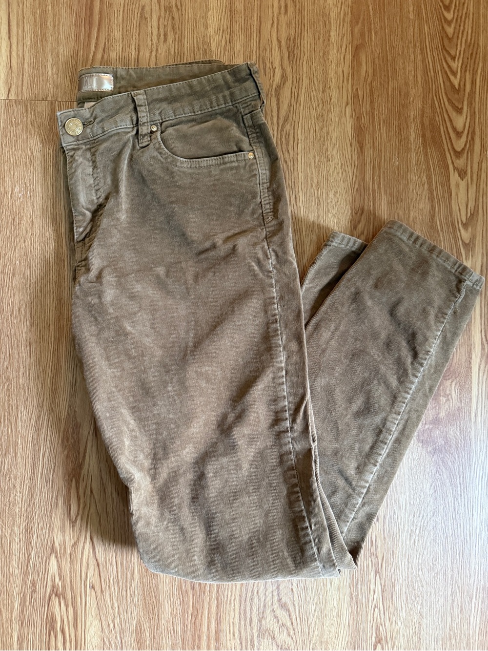Kut from the Kloth Brown Corduroy Skinny Jeans - Size 14